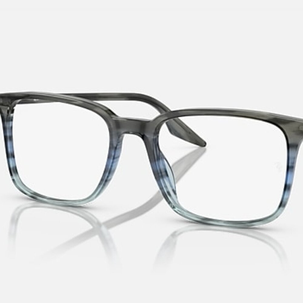 Ray-Ban RX5421 8254 Rectangle Eyeglasses Striped Grey Blue 53-19